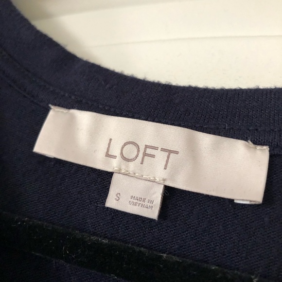 Loft Cold-Shoulder Navy Blue Top, Size S - Picture 3 of 4